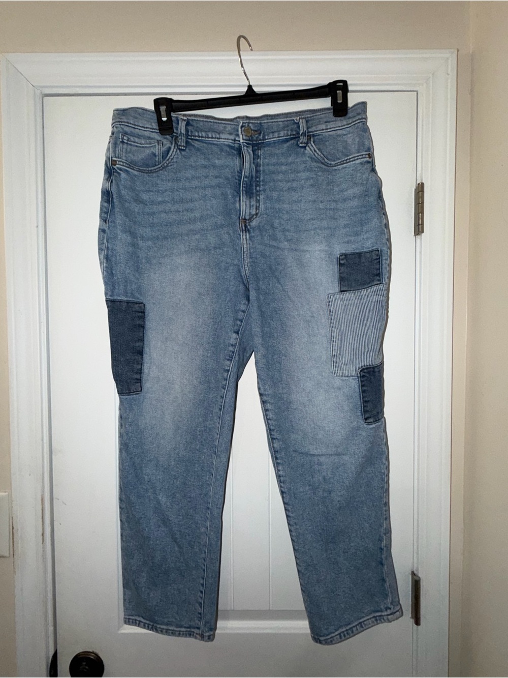 Sonoma Women's Light Blue Patchwork Boyfriend Jeans